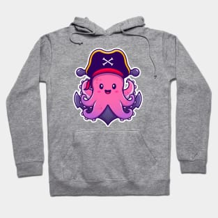 Cute Pirate Octopus With Anchor Hoodie